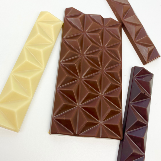 Image shows fetcha chocolates dairy-free and gluten-free chocolate bar selection
