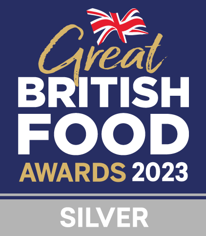 Image shows a silver awardd certificate from Great British Food Awards 2023 which was awarded to Fetcha Chocolates handmade Shop Favourites Collection.