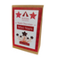 Image shows Fetcha Chocolates handmade dark chocolate mini stars, which are vegan, dairy free, gluten free and soy free and come in plastic-free packaging. The packaging is kraft card with a red label.