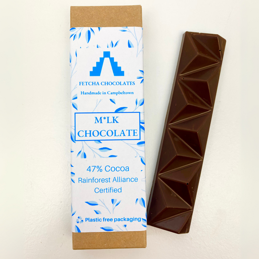 Image shows fetcha chocolates milk chocolate bar