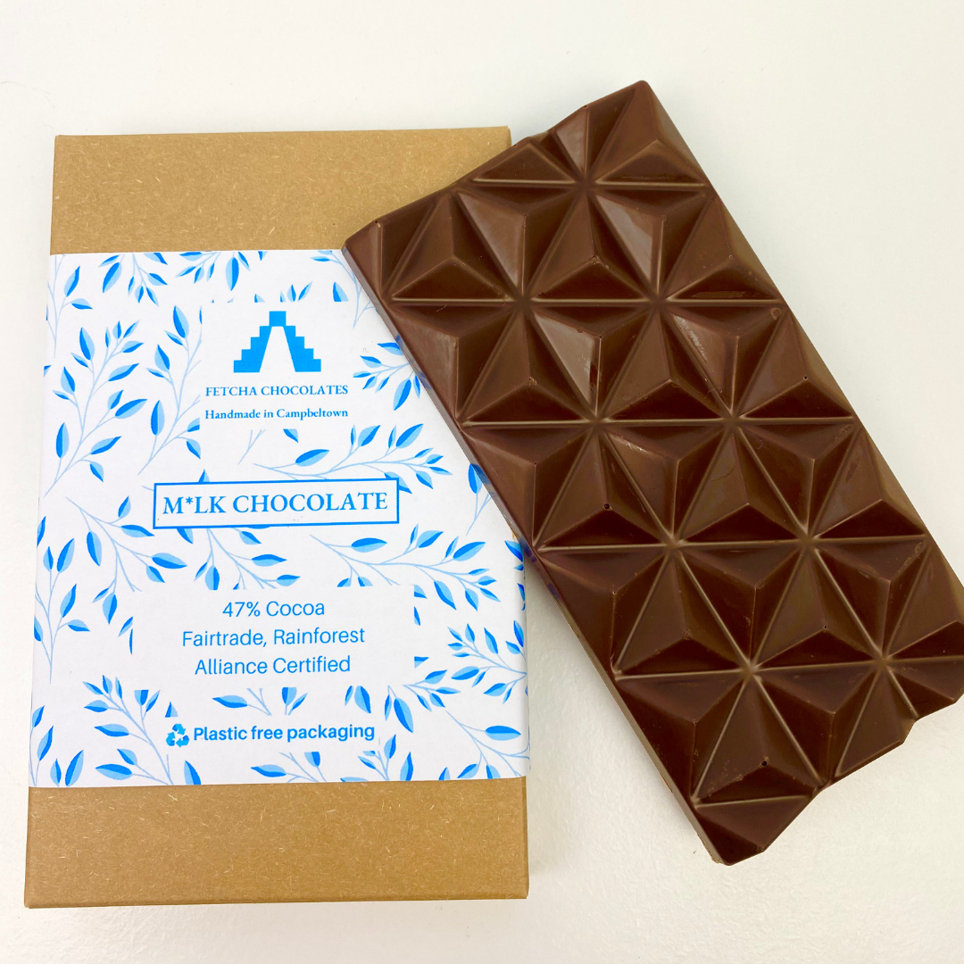 Image shows fetcha chocolates milk chocolate bar