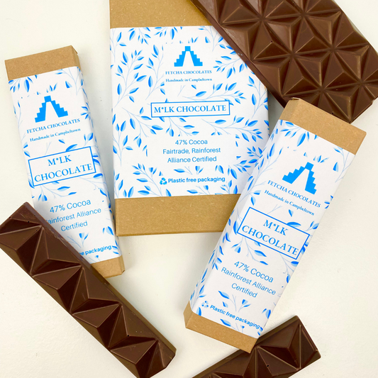 Image shows fetcha chocolates milk chocolate bar