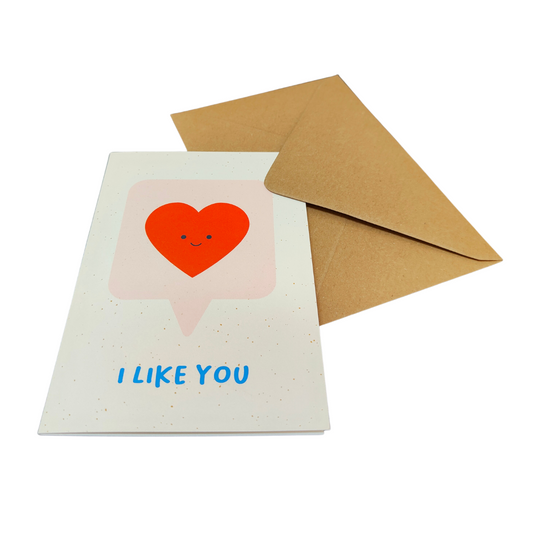 A card reading "I like you"